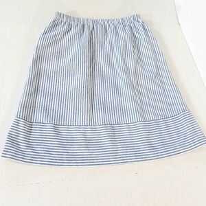 J Crew Striped Cotton-Linen Midi Skirt